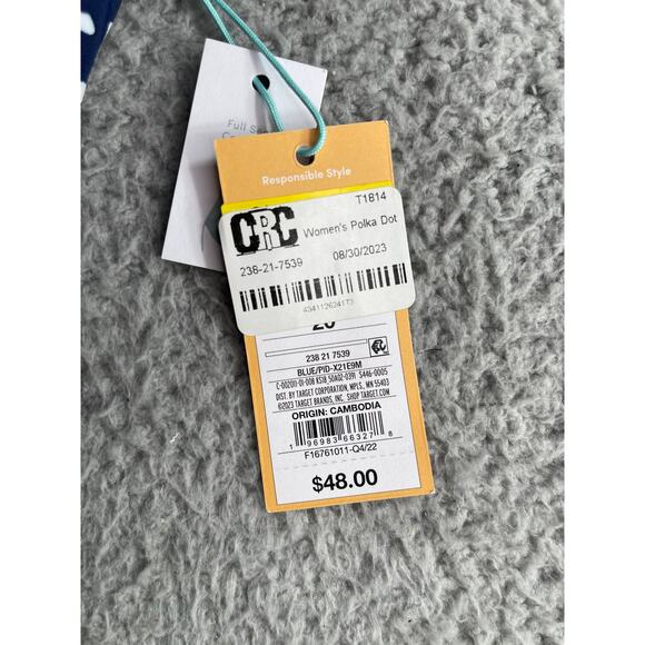 Kona Sol One Piece Swimsuit Womens 20 Blue Polka Dot Patterned Ruffle Padded NWT - Picture 3 of 8